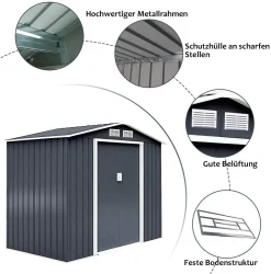 Dreamade Metall Gerätehaus, Gartenhaus Mit Metallfundament, Geräteschuppen, Metallschuppen 277x191x192 Cm, Garten Schuppen 8 Dreamade Metall Gerätehaus, Gartenhaus Mit Metallfundament, Geräteschuppen, Metallschuppen 277x191x192 Cm, Garten Schuppen -Garten- & Gewächshäuser Geschäft 6fee2442e9b6f57ca63b64ed5ddd4f01