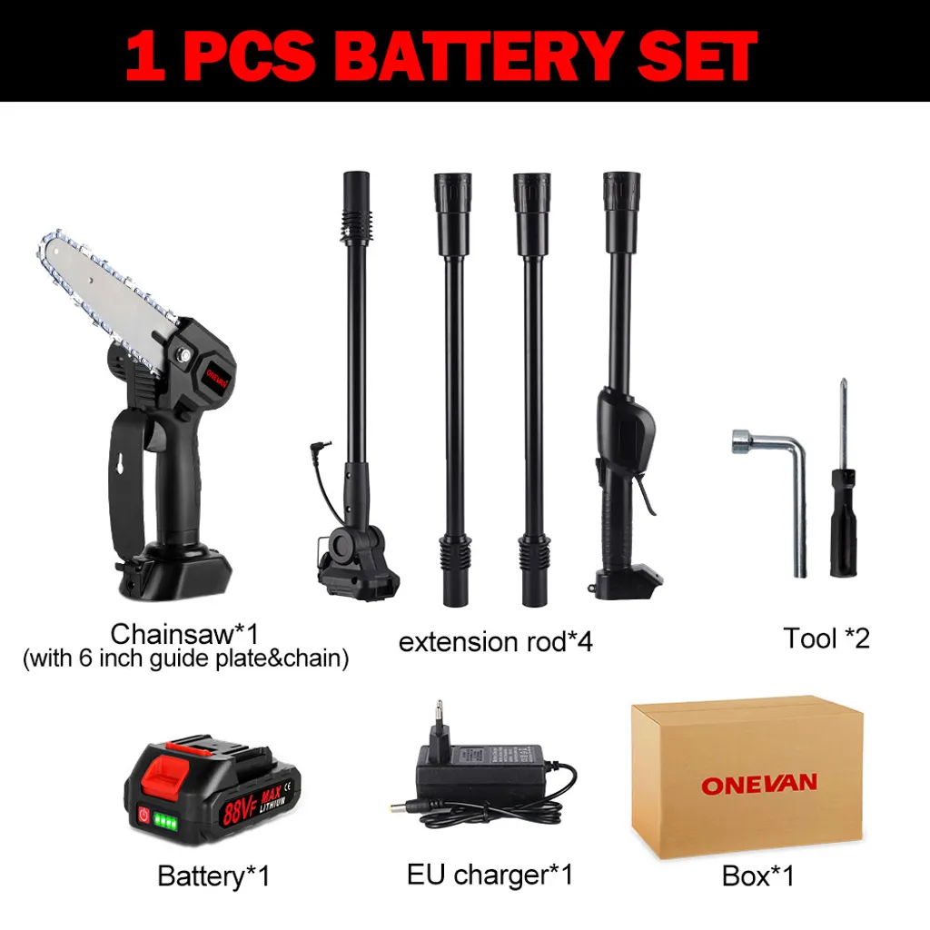 Yofidra ONEVAN 3500W 6 Zoll Elektrokettensägen Hohe Astsäge Garten Handkettensäge Mit 2.25m Teleskopstange Und 1 Akku 2 Yofidra ONEVAN 3500W 6 Zoll Elektrokettensägen Hohe Astsäge Garten Handkettensäge Mit 2.25m Teleskopstange Und 1 Akku – Bild 2