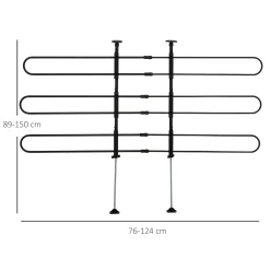 PawHut Hundeschutzgitter Auto, Verstellbares Trenngitter Für Hunde, Universal Kofferraum Hundegitter, Autotrennwand, Kofferraumgitter, Stahl, 89-150 X 76-124 Cm 11 PawHut Hundeschutzgitter Auto, Verstellbares Trenngitter Für Hunde, Universal Kofferraum Hundegitter, Autotrennwand, Kofferraumgitter, Stahl, 89-150 X 76-124 Cm -Garten- & Gewächshäuser Geschäft 700b66b861ae9c8df24bc5c71a944cf1