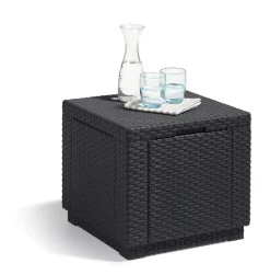 ALLIBERT By KETER Allibert Cube Sitzhocker H 39 X B 42 X T 42 Cm, Mit Stauraum, Graphitgrau -Garten- & Gewächshäuser Geschäft 702a31e4ffc5e609deaaa856ac020b7d