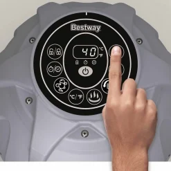 Bestway Whirlpool Lay-Z-Spa Miami | 4 Personen | 81 Massageluftdüsen | Automatisch Aufblasbar | 180x66 Cm | Schwarz/türkis | Abdeckung | Indoor Outdoor -Garten- & Gewächshäuser Geschäft 704bfb9754ef94b2128300c501c270a8