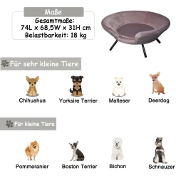 Pawhut Hundesofa In Beckenform Mit Weichem Bezug, Haustiersofa Mit Metallbeinen, Hundebett, Katzensofa, 74 X 68,5 X 31 Cm -Garten- & Gewächshäuser Geschäft 705e8bb0ef7564bb6efb4a39ec774352