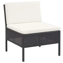 VIDAXL 3-tlg. Garten-Lounge-Set Mit Auflagen Poly Rattan Schwarz -Garten- & Gewächshäuser Geschäft 70a663b57929f914eb6f608240714b14