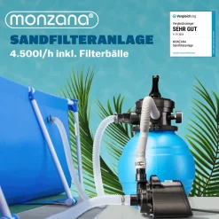 Monzana Sandfilteranlage 4,5 M³/h Inkl. 320g Filterbälle 2in1 Adapter Ø32mm – 38mm 4 Wege Ventil Sandfilterpumpe Filteranlage Poolfilter 14 Monzana Sandfilteranlage 4,5 M³/h Inkl. 320g Filterbälle 2in1 Adapter Ø32mm – 38mm 4 Wege Ventil Sandfilterpumpe Filteranlage Poolfilter -Garten- & Gewächshäuser Geschäft 70d1fbbc05f9e3f8c790990444362123