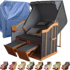 XINRO Strandkorb XL Anthrazit Kaufen ✔ Schutzhülle Winterfest