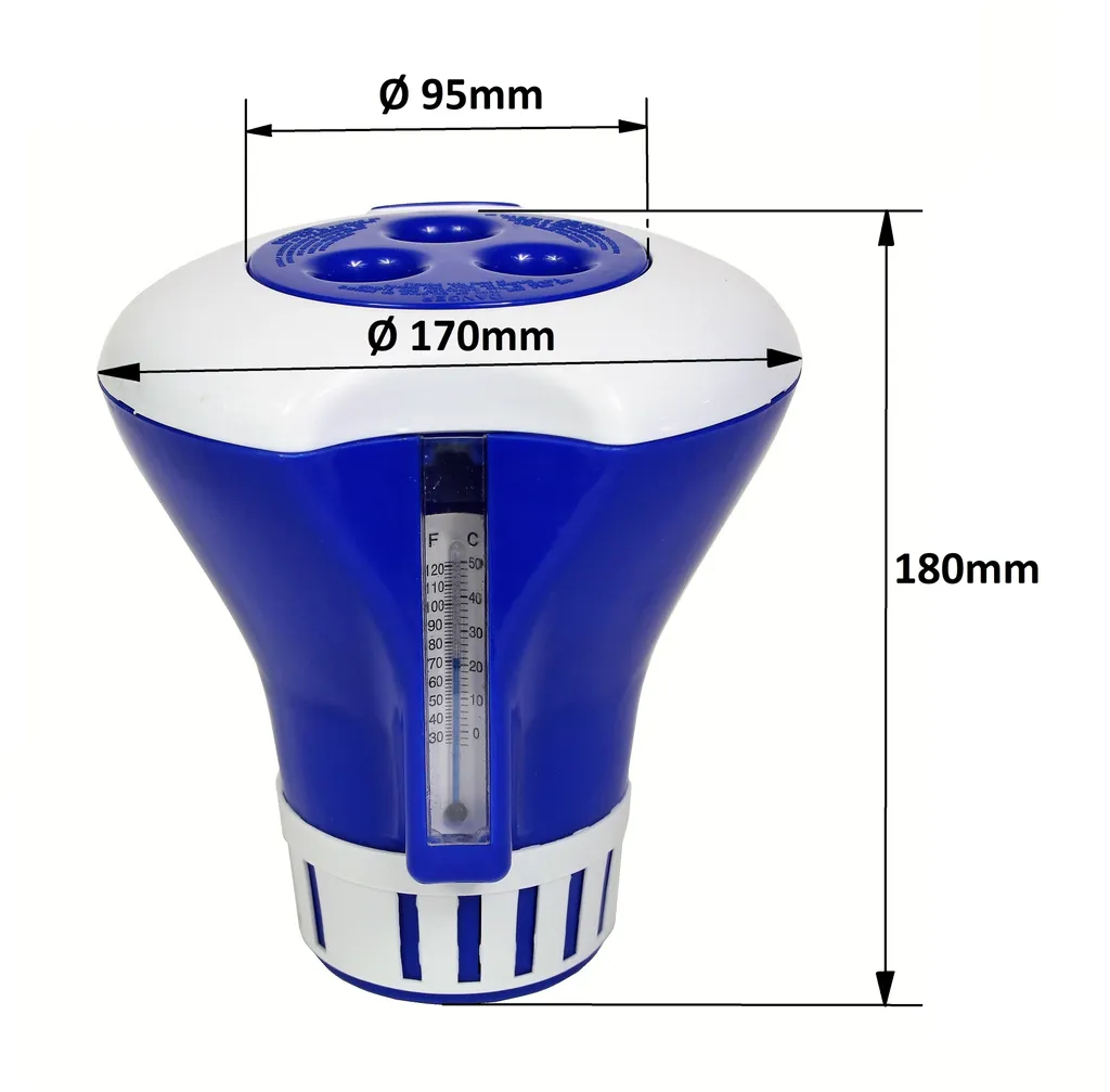 Paradies Pool Dosierschwimmer Mit Thermometer Blau (E140) 4 Paradies Pool Dosierschwimmer Mit Thermometer Blau (E140) – Bild 4