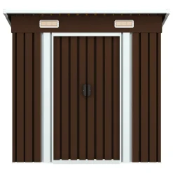 VidaXL Geräteschuppen Braun 194x121x181 Cm Stahl -Garten- & Gewächshäuser Geschäft 70e8deb3bcb53bbb68ec9a8c5590312b