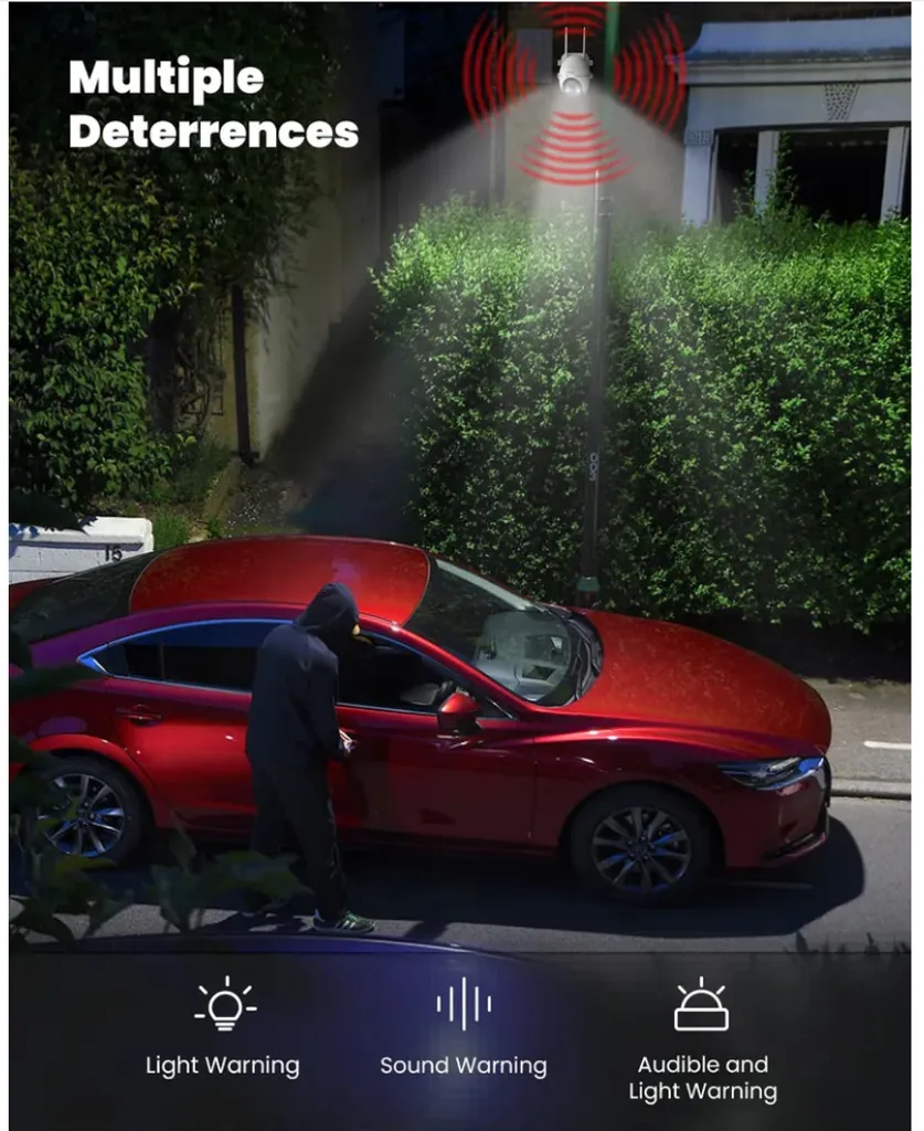 IeGeek 2K Kabellose Überwachungskamera Außen Akku Mit 32G SD-Karte, Wlan Kamera Outdoor Mit Farbnachtsicht 15m, PIR Bewegungsmelder, Personen/Autoerkennung, 2-Wege-Audio, IP65, Weiß 5 IeGeek 2K Kabellose Überwachungskamera Außen Akku Mit 32G SD-Karte, Wlan Kamera Outdoor Mit Farbnachtsicht 15m, PIR Bewegungsmelder, Personen/Autoerkennung, 2-Wege-Audio, IP65, Weiß – Bild 5