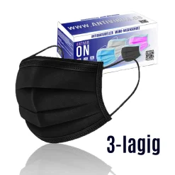 Antiviron Einwegmaske 50 Stück CE-7503 Farbe SCHWARZ Deutscher Händler