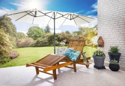 CHILLROI Verstellbare Sonnenliege Mit Beistelltisch - Akazienholz Gartenliege -Garten- & Gewächshäuser Geschäft 7152bdbe8a97e7f47510521b7c4186df