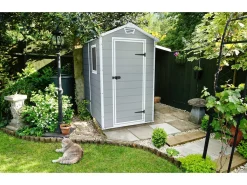 Keter Manor 46 S Gartenhaus - Maße: 1,18m X 1,84m, Farbe: Grau; 7207 -Garten- & Gewächshäuser Geschäft 7158625b17ba58f007ee8634ff03cdbb