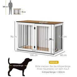 Pawhut Hundekäfig Schrank Haustierkäfig Tierkäfig Für Große Hunde Hundehütte Mit Tischoberfläche Hundebox Innen Spanplatte Dunkelwalnuss+Weiß 106 X 60 X 76 Cm -Garten- & Gewächshäuser Geschäft 7175d91ad397d90d355dfdc43d63a215