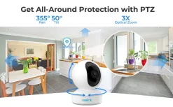Reolink 5MP PTZ Überwachungskamera WLAN Kamera Innen, 355°/50° Schwenkbare WiFi IP Kamera Indoor Mit 3X Optischem Zoom, 2,4/5 GHz WiFi, Mensch/Haustiererkennung, 2-Wege-Audio, E1 Zoom -Garten- & Gewächshäuser Geschäft 71a6255bec5a33c797daa64f44206aeb