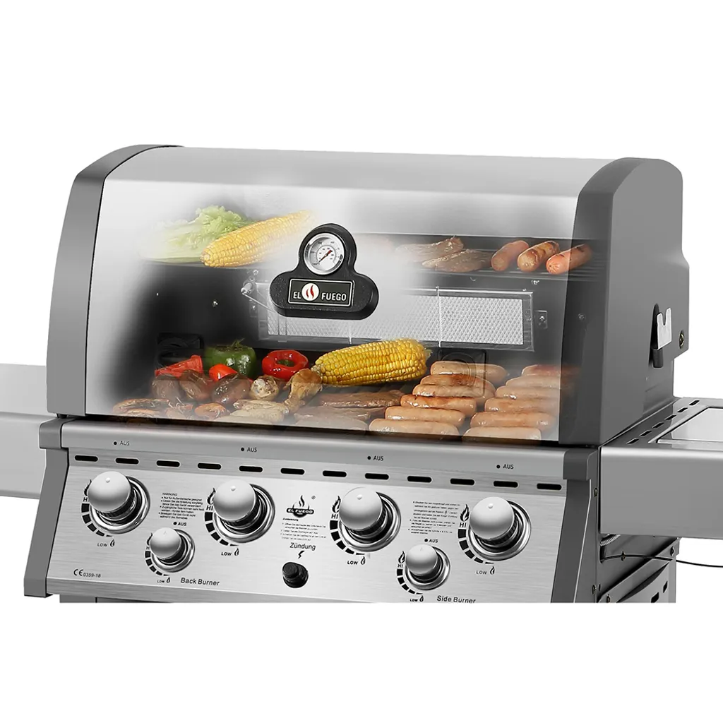 El Fuego Gasgrill / Grillwagen Concord 4 Brenner +1 Seitenbrenner +1 Infrarotbrenner 8 El Fuego Gasgrill / Grillwagen Concord 4 Brenner +1 Seitenbrenner +1 Infrarotbrenner – Bild 8