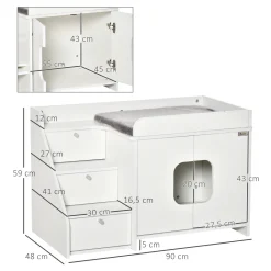 PawHut Katzenschrank Für Katzentoilette Katzenklo Mit 3 Stufen Der Treppe Katzenhaus Katzenhöhlen Katzenschrank Für Katzenbett Mit Türöffnung PB-Platte Weiß 90 X 48 X 59 Cm 11 PawHut Katzenschrank Für Katzentoilette Katzenklo Mit 3 Stufen Der Treppe Katzenhaus Katzenhöhlen Katzenschrank Für Katzenbett Mit Türöffnung PB-Platte Weiß 90 X 48 X 59 Cm -Garten- & Gewächshäuser Geschäft 71d610aa81b132cfbc269bade7d64706