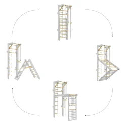 Kidsmont Sprossenwand Grau Graue Seile Für Kinder Und Erwachsene Grau -Garten- & Gewächshäuser Geschäft 7244398fb10b9136be31c6c6392384d4