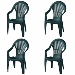 PROGARDEN Vega SET 4x Stapelsessel Grün Kunststoff M73531