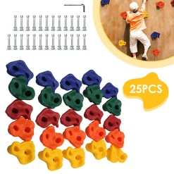 Wolketon Klettergriffe Kinder Set Bunt Klettersteine, Fuer Kletterwand, Klettersteine, Spielturm, Klettergeruest, Baum-Haus, Hochbett, Kinderklettergriffe