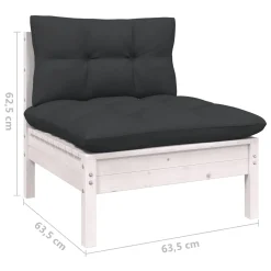 VidaXL 3-tlg. Garten-Lounge-Set Mit Kissen Weiß Kiefer Massivholz -Garten- & Gewächshäuser Geschäft 72a75a028042ee6aeff5e0ed63f9c153