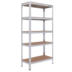 SONGMICS Lagerregal, 180 X 90 X 40 Cm, Bis 875 Kg Belastbar (175 Kg Pro Ablage), Schwerlastregal Mit 5 Regalböden, Aufbewahrungsregal, Regalsystem, Höhenverstellbar, Garage, Keller, Silber GLR40SV