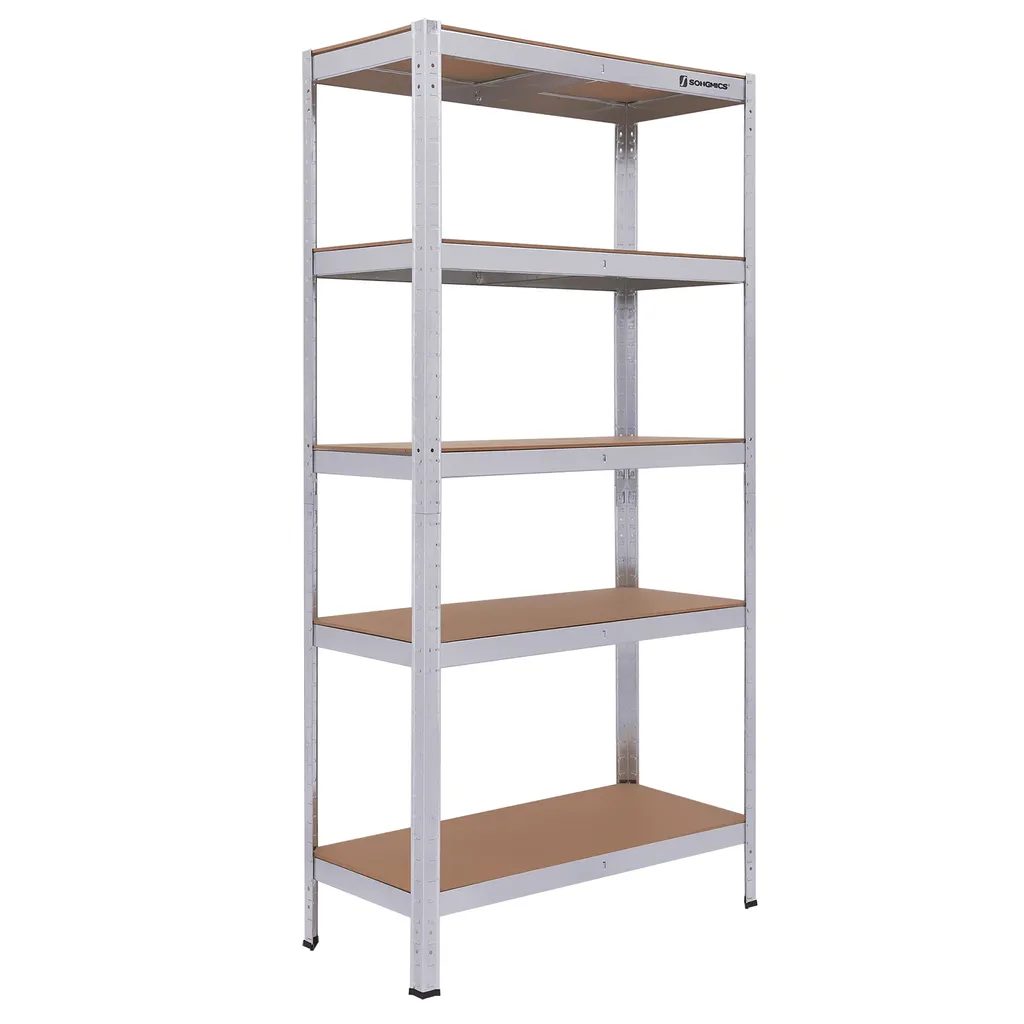 SONGMICS Lagerregal, 180 X 90 X 40 Cm, Bis 875 Kg Belastbar (175 Kg Pro Ablage), Schwerlastregal Mit 5 Regalböden, Aufbewahrungsregal, Regalsystem, Höhenverstellbar, Garage, Keller, Silber GLR40SV 1 SONGMICS Lagerregal, 180 X 90 X 40 Cm, Bis 875 Kg Belastbar (175 Kg Pro Ablage), Schwerlastregal Mit 5 Regalböden, Aufbewahrungsregal, Regalsystem, Höhenverstellbar, Garage, Keller, Silber GLR40SV
