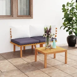 VidaXL 2-tlg. Garten-Lounge-Set Mit Kissen Massivholz Akazie