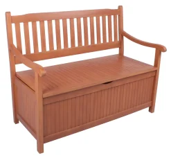 Garden Pleasure Holzbank/Truhenbank 2-Sitzer B 107 X H 90 X T 59 Cm, Geölt