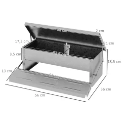 PawHut Futterautomat Hühner 5 Kg Füllmenge Hühnerfutterautomat Futterspender Geflügel-Futterspender Mit Deckel Für Hühner Und Geflügel Wasserdicht Automatisch Silber 56 X 36 X 18,5 Cm 10 PawHut Futterautomat Hühner 5 Kg Füllmenge Hühnerfutterautomat Futterspender Geflügel-Futterspender Mit Deckel Für Hühner Und Geflügel Wasserdicht Automatisch Silber 56 X 36 X 18,5 Cm -Garten- & Gewächshäuser Geschäft 72e5b5543d73e788abaa0f2199c0fff5