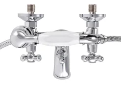 Calmwaters® Badewannenarmatur Retro Cross, Vintage-Wannenarmatur Mit Kreuzgriffen Und Handbrause, Wasserhahn Badewanne, Zweigriffmischer, Aufputzarmatur, Brauseabgang 1/2, Messing, Chrom, 13PZ2442 -Garten- & Gewächshäuser Geschäft 73122de5064a8f3ed846c330ea6ddb68