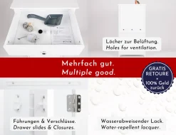 WONDERMAKE Katzenschrank Für Katzentoilette Groß Hoch Aus Holz, Katzenklo-Schrank Katzen-Kommode Mit Schublade Und Tür Geschlossen, Design Katzen-Haus Toilette Klo XL, 51 X 46 X 96 Cm, Weiß -Garten- & Gewächshäuser Geschäft 7319dda96b66d324c7dda532a142a4ff