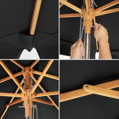 SONGMICS 200 × 125 Cm Holz-Sonnenschirm, Marktschirm, UV-Schutz UPF 50+, Gartenschirm, Terrassenschirm, Sonnenschutz, Ohne Ständer Grau GPU26GY 15 SONGMICS 200 × 125 Cm Holz-Sonnenschirm, Marktschirm, UV-Schutz UPF 50+, Gartenschirm, Terrassenschirm, Sonnenschutz, Ohne Ständer Grau GPU26GY -Garten- & Gewächshäuser Geschäft 732df6a1ea9a11c60d77cb092be079d9