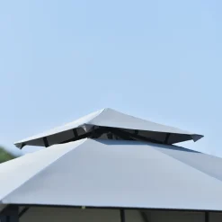 Merax Pavillon 3x3m Gartenpavillon Partyzelt Inkl. Seitenwand Und Metall Gestell, Wasserdicht Gartenzelt Mit UV-Schutz, Grau -Garten- & Gewächshäuser Geschäft 7339e72e63415fb39f1041c8ac09e651 1