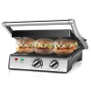 Aigostar Kontaktgrill, Sandwichmaker, 180° Aufklappbar Als Tischgrill, Panini Grill Mit Abnehmbaren Platten, Regelbarer Thermostat &Timer, Antihaftbeschichtet, 2000W