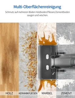 Proscenic WashVac F20 Nass-Trockensauger, Saugwischer Kabellos Mit 1L Frisch Und Schmutzwassertank, Wechselbarer Akku, Selbstreinigung-Grau -Garten- & Gewächshäuser Geschäft 73489d6f109468a0aeca33095af56672