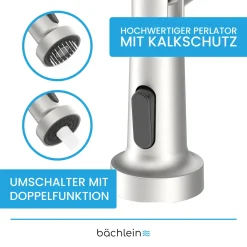 Bächlein Küchenarmatur 360 Grad Schwenkbar Farbe Gebürsteter Edelstahl – Einhand-Spültischbatterie Aus Edelstahl Mit Flexiblem Hals Und Brause Mit Umschalt-Taste, Wasserhahn Für Die Küche -Garten- & Gewächshäuser Geschäft 734f435a631d0bb33cd2d3fddcd5b993