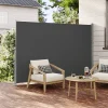 SONGMICS Seitenmarkise, Sichtschutz, 200 X 400 Cm, Ausziehbar Aus 220 G/m² Polyester,Blickdicht, Seitenrollo, Für Balkon, Terrasse, Garten, Anthrazit GSA204G02
