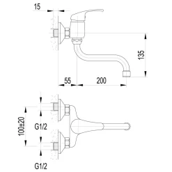 HAK AQUALINE 35 Wandarmatur, 100mm Abstand, Chrom 3 HAK AQUALINE 35 Wandarmatur, 100mm Abstand, Chrom -Garten- & Gewächshäuser Geschäft 73a2f5d909a51ec6d848bba0fad147ad