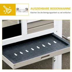 PawHut Kaninchenstall Kombination Kaninchenhaus XXL Stall Für Meerschweinchen Mit Freilauf Rampe Doppelstöckig Für 2-4 Kaninchen Tannenholz Asphalt 259 X 64 X 92 Cm -Garten- & Gewächshäuser Geschäft 73d0f85eb0fe8bd004e428d6f99906df