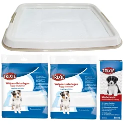 Schecker Set Stubenrein - Welpentoilette Plus Löseplatzmarkierer Plus 14 Unterlagen