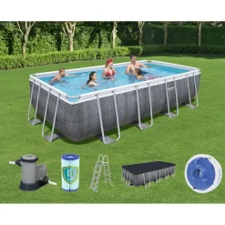 Bestway Power Steel™ Frame Pool Komplett-Set, Eckig, Mit Filterpumpe, Sicherheitsleiter & Abdeckplane 549 X 274 X 122 Cm, Schwimmbecken, Schwimmen, Pools -Garten- & Gewächshäuser Geschäft 73dac88a55ec34b6b1f83f999d9d9a7e