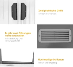 COSTWAY Gerätehaus Metall Gartenhaus 5m³ 238x131x181cm Mit 2 Schiebetüren Gartenhaus Geräteschuppen Für Outdoor & Garten 9 COSTWAY Gerätehaus Metall Gartenhaus 5m³ 238x131x181cm Mit 2 Schiebetüren Gartenhaus Geräteschuppen Für Outdoor & Garten -Garten- & Gewächshäuser Geschäft 73e0cf5febfdab66ce0e334dcfa7809d