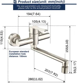 Homelody Wandmontage Wasserhahn Küche 360° Drehbar Küchenarmatur 2 Strahlarten Mischbatterien Armatur Für Küche Einhebelmischer Edelstahl Für Spüle 18 Homelody Wandmontage Wasserhahn Küche 360° Drehbar Küchenarmatur 2 Strahlarten Mischbatterien Armatur Für Küche Einhebelmischer Edelstahl Für Spüle -Garten- & Gewächshäuser Geschäft 73efc74314b44caae47866c573e4009f