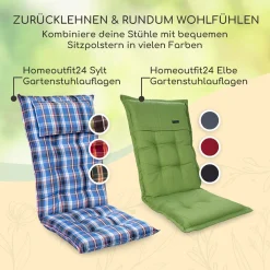 Blumfeldt Homeoutfit24 Klappstuhl 2er Set, Gartenstuhl Für Esstisch Balkon Terrasse Klappbar, Gartenstühle Mit Liegefunktion, Gartenstuhl Hochlehner Verstellbar, Leichte Terrassenmöbel Campingstühle Wetterfest -Garten- & Gewächshäuser Geschäft 73f72afbd7b3044bf721d8bf7e9589e9