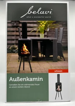 Premier Intertrade GmbH Belavi Außenkamin Kamin Für Außen Garten Gartenkamin Schwarz