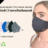 SelMe 1x Sandex FFP2 Nano-Atemschutzmaske EU, MNS, Soff, Bis Zu 30x Waschbar, Bunt, Atmungsaktiv Mit Verstellbaren Ohrclips Schwarz