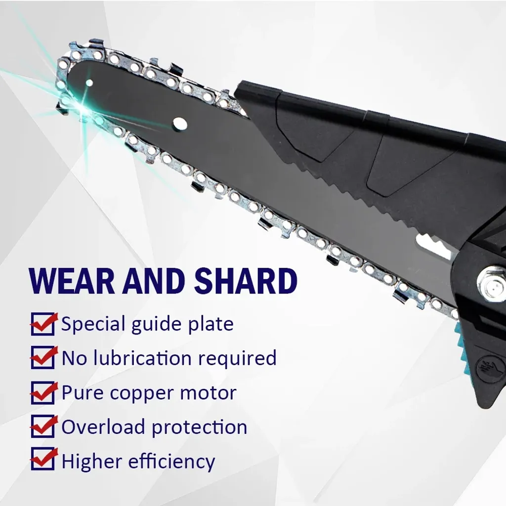 Yofidra 6 Zoll Elektrokettensägen Garten Handkettensäge Mit 2 Akkus Und 4 Ketten 4 Yofidra 6 Zoll Elektrokettensägen Garten Handkettensäge Mit 2 Akkus Und 4 Ketten – Bild 4