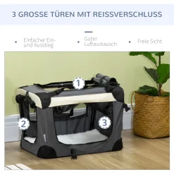 PawHut Hundetasche Transporttasche Faltbare Hundebox Mit Kissen Hundetragetasche Für Kleine Hunde Reisetasche Haustierrucksack Outdoor Oxfordstoff Grau+Schwarz 50,5 X 33,5 X 35 Cm 15 PawHut Hundetasche Transporttasche Faltbare Hundebox Mit Kissen Hundetragetasche Für Kleine Hunde Reisetasche Haustierrucksack Outdoor Oxfordstoff Grau+Schwarz 50,5 X 33,5 X 35 Cm -Garten- & Gewächshäuser Geschäft 7485073d638952a1b0276b79f50cb127