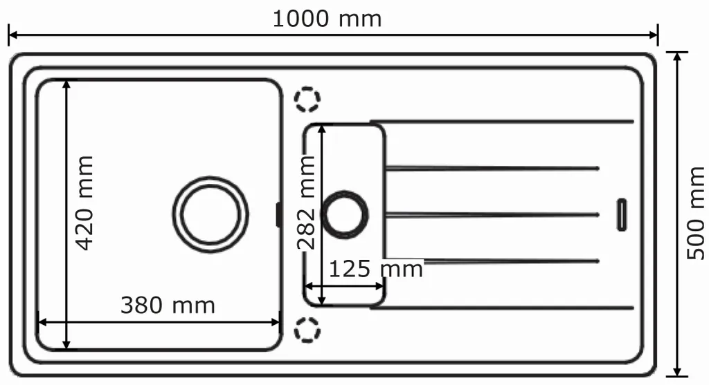 Keenberk Schwarze Granitspüle Victory 100x50 Cm Mit Restebecken - Ab 60er Unterschrank 4 Keenberk Schwarze Granitspüle Victory 100x50 Cm Mit Restebecken - Ab 60er Unterschrank – Bild 4