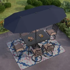 PHI VILLA PHIVILLA Garten Sonnenschirme 380mm×200 Mm Balkonschirm Großer Sonnenschirm Für 6-8 Personen Terrassenmöbel Gartenschirm Handkurbel UV 50+ -Garten- & Gewächshäuser Geschäft 7503c5ad797a00e81a7bc855ad8e5f01