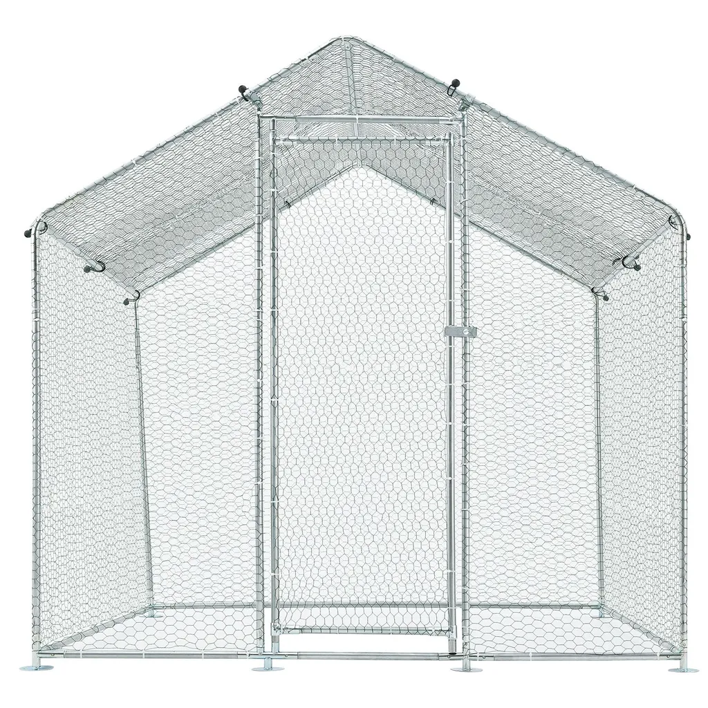 Juskys Freilaufgehege 2x2x2m – Hühnerstall Aus Metall Begehbar Mit 4 M² Lauffläche, Tür & Riegel – Freigehege Für Hühner, Kleintiere & Pflanzen 9 Juskys Freilaufgehege 2x2x2m – Hühnerstall Aus Metall Begehbar Mit 4 M² Lauffläche, Tür & Riegel – Freigehege Für Hühner, Kleintiere & Pflanzen – Bild 9